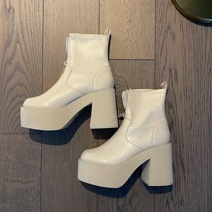 NEW never worn white boots